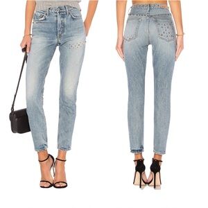 GRLFRND Karolina Lennon Studded High Rise Straight Jeans Women’s 25‎ NWT